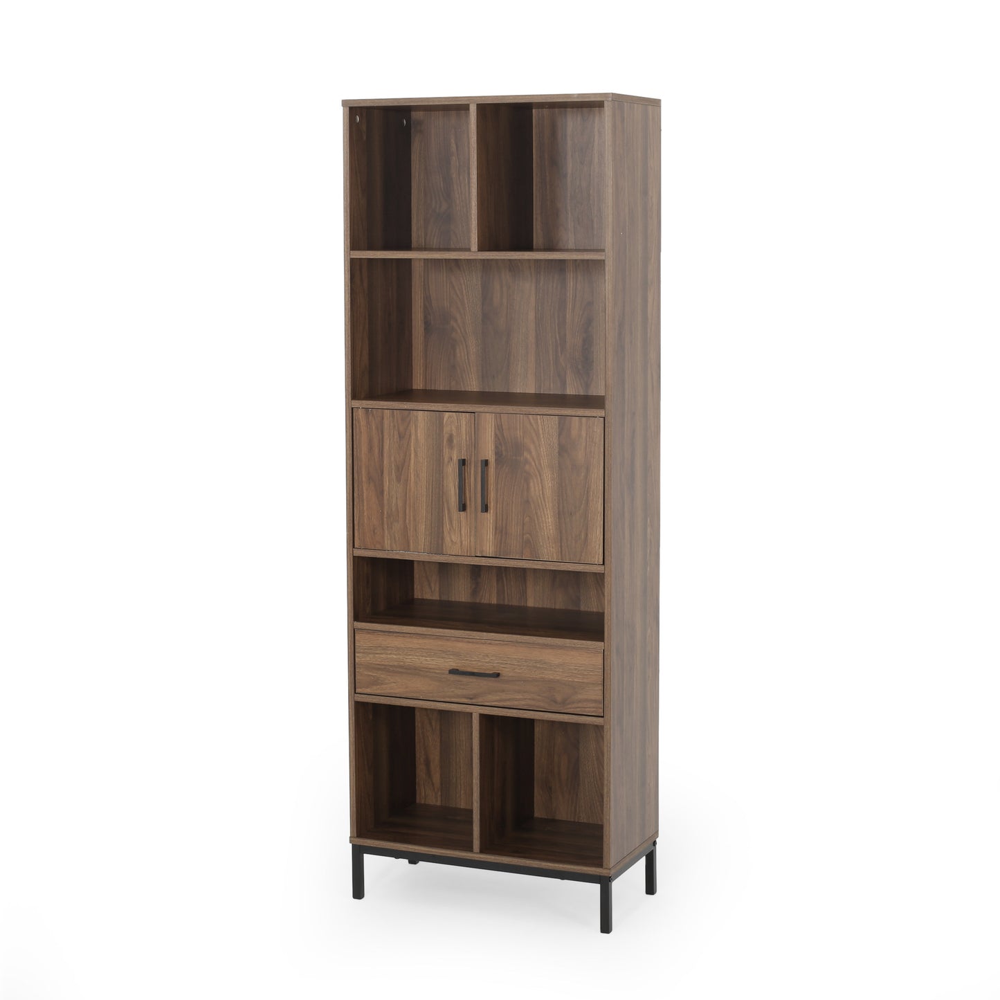 Elodi Modern Bookshelf in Weathered Walnut