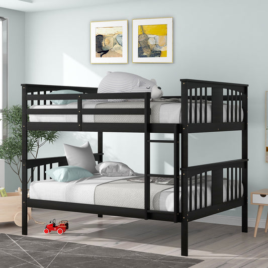 Pratt Full over Full Bunk Bed with Ladder, Espresso