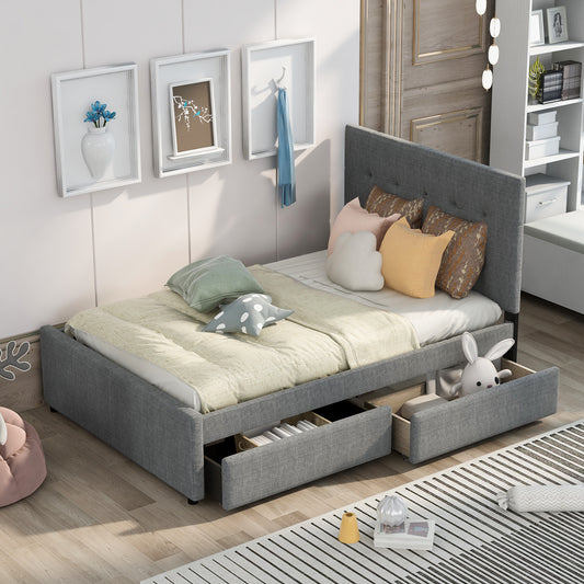 Linda Full Storage Bed - Gray