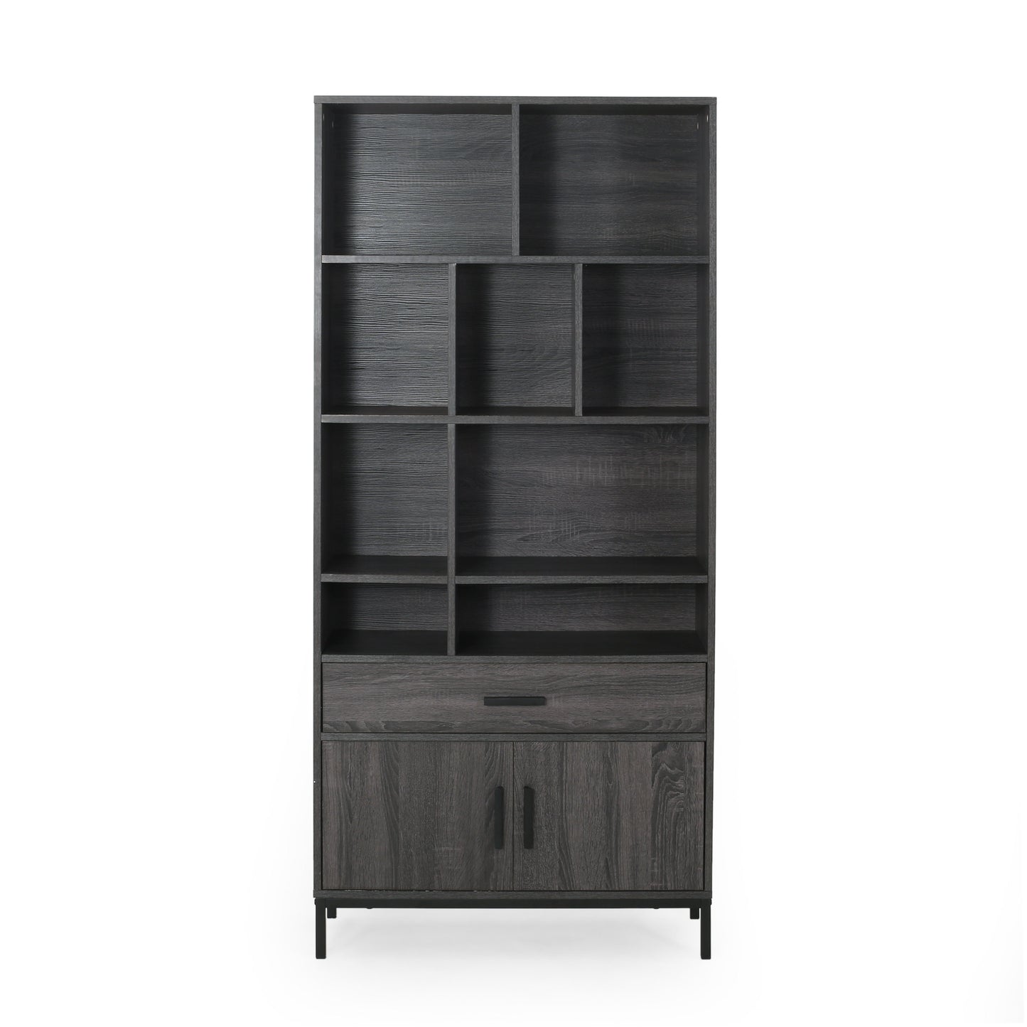 Blaire Modern Gray Oak Finish Bookshelf