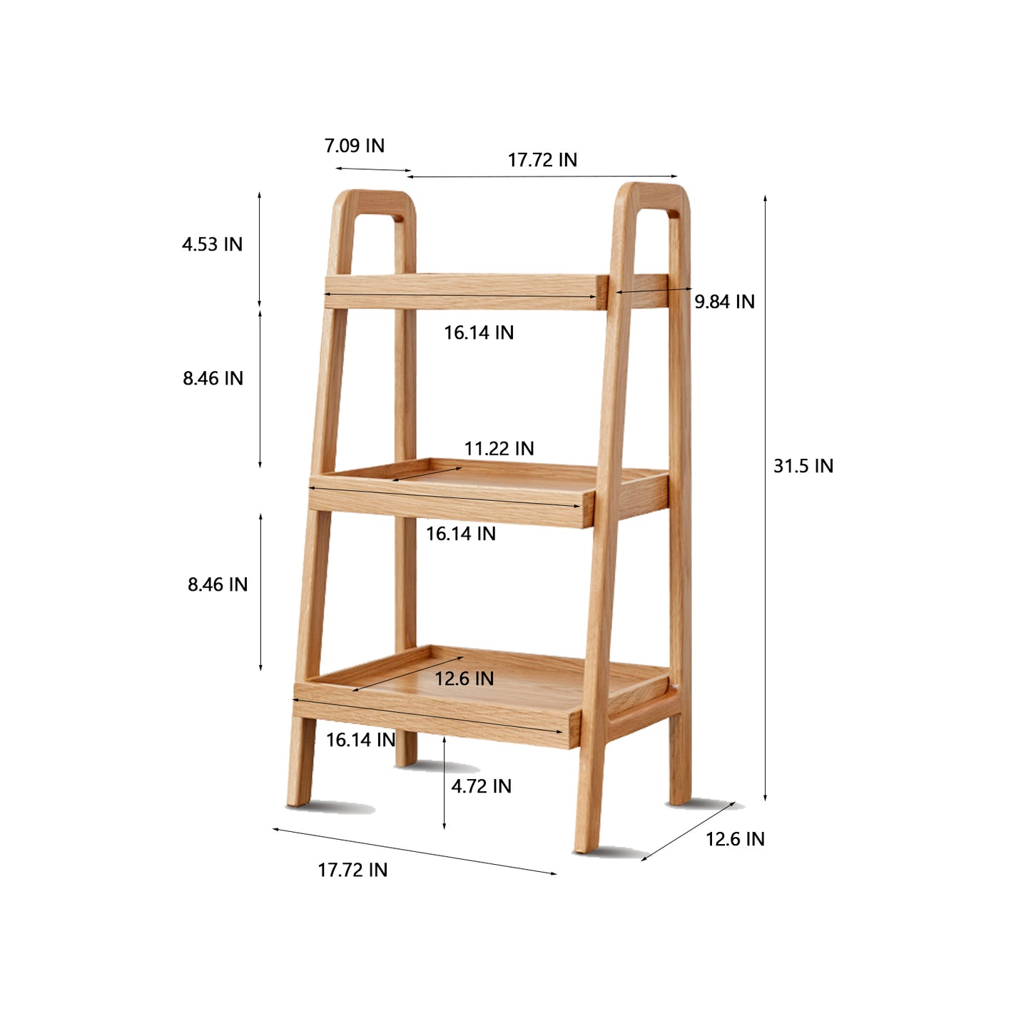 Finn 3-Tier Solid Beech Wood Shoe Rack in Natural