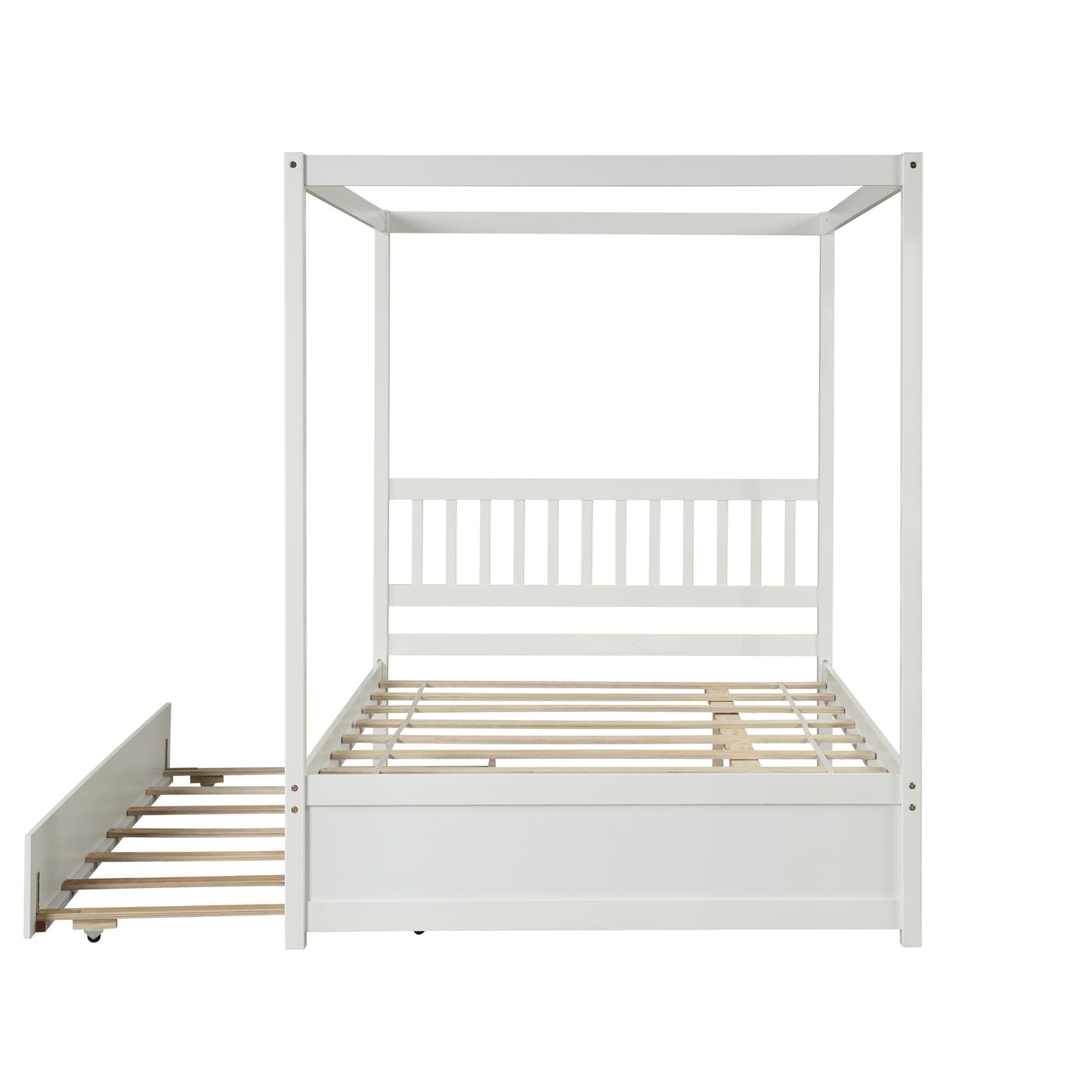 Hartley Full Size Canopy Bed with Twin Trundle