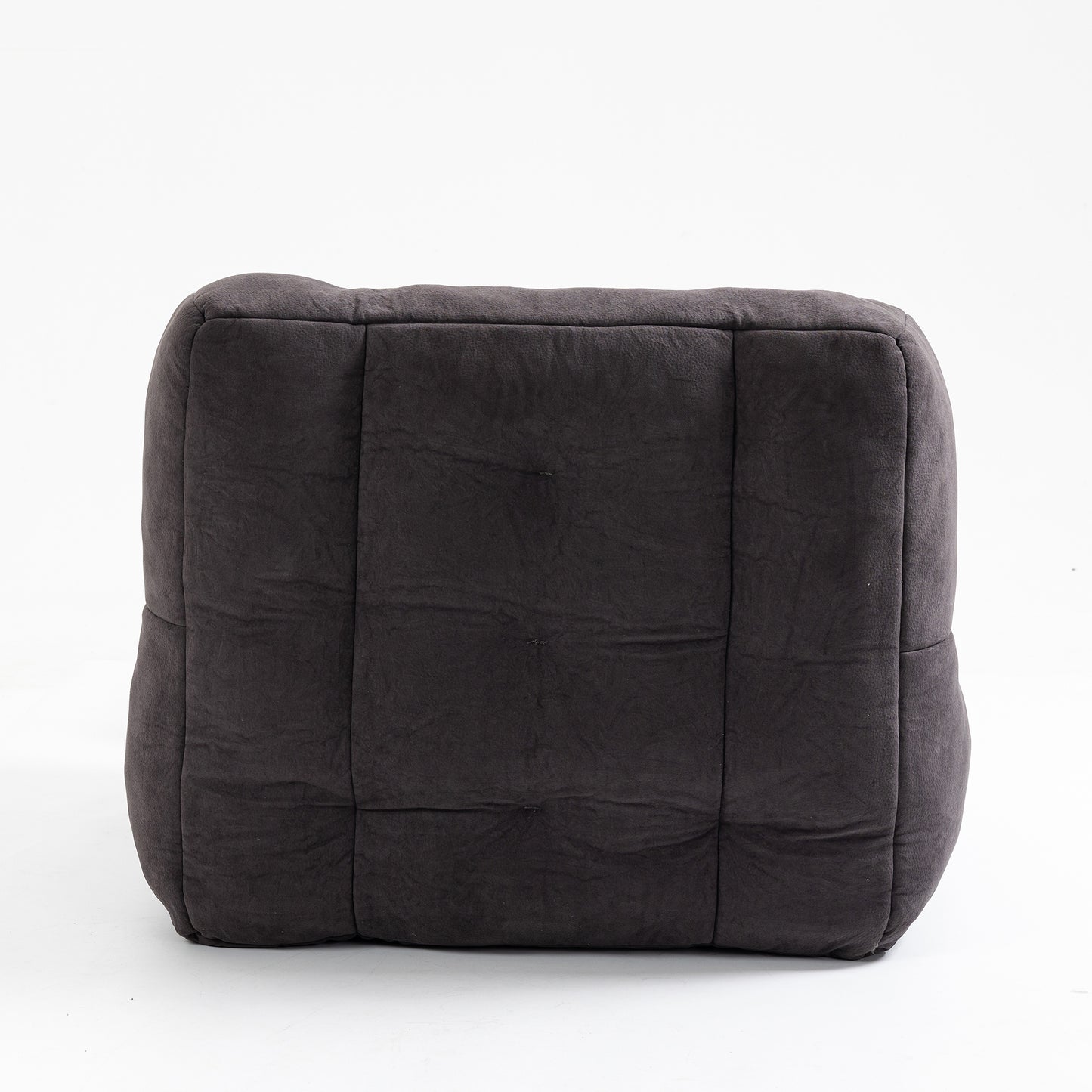 Halston 2-Piece Velvet Bean Bag Chair & Ottoman, Black