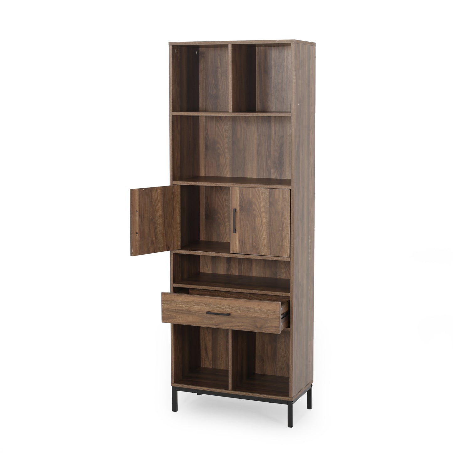 Elodi Modern Bookshelf in Weathered Walnut