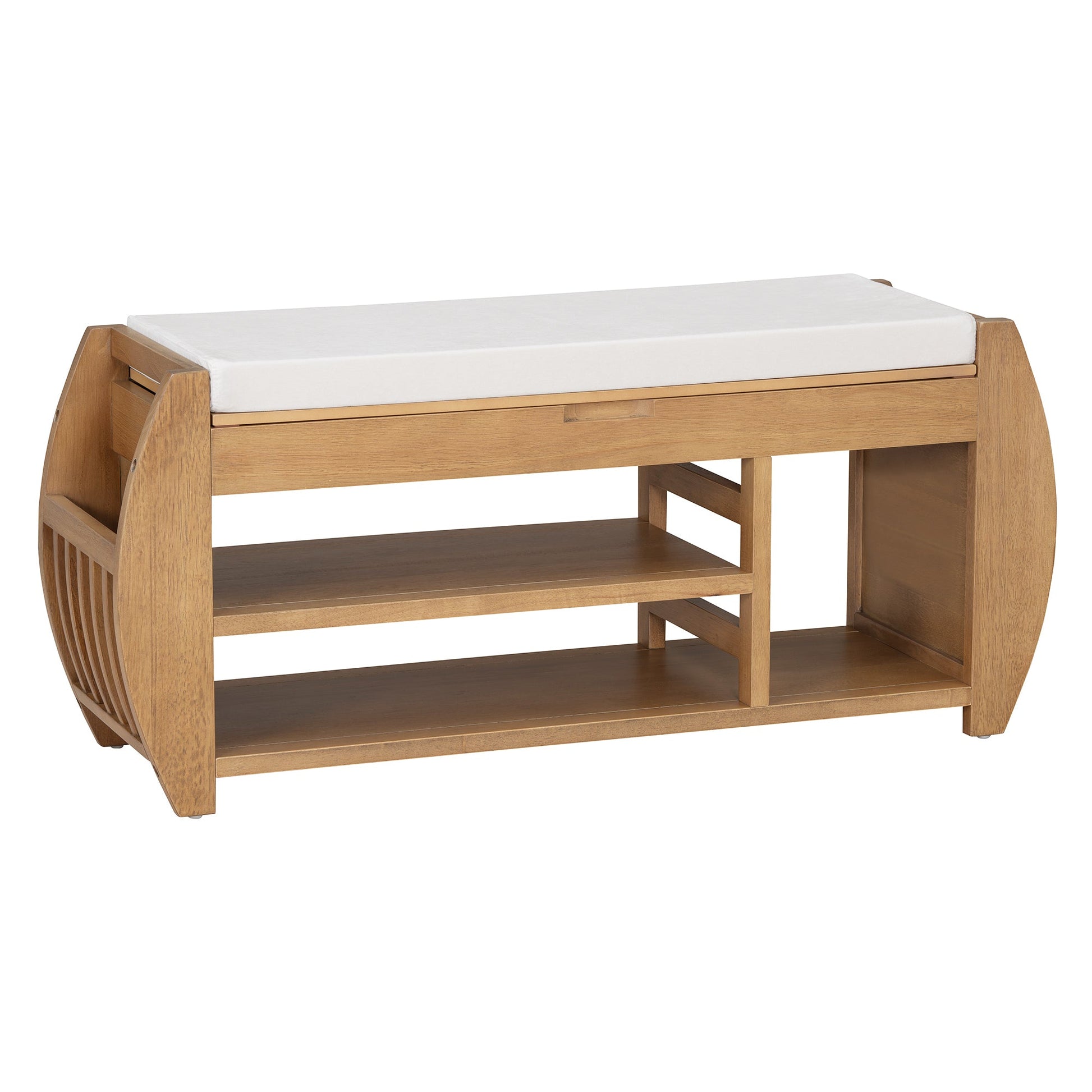 Keziah Retro Multifunctional Storage Bench, Natural