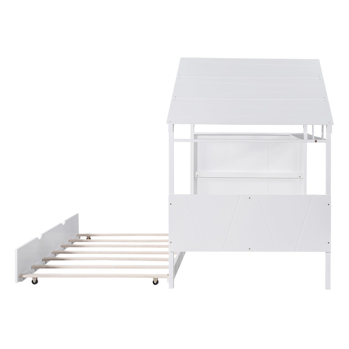 Allison Twin House Bed & Trundle - White