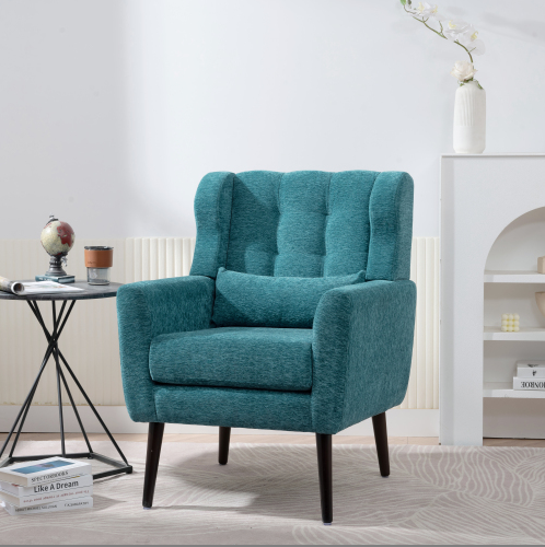 Mork Mid-Century Modern Chenille Arm Chair - Green