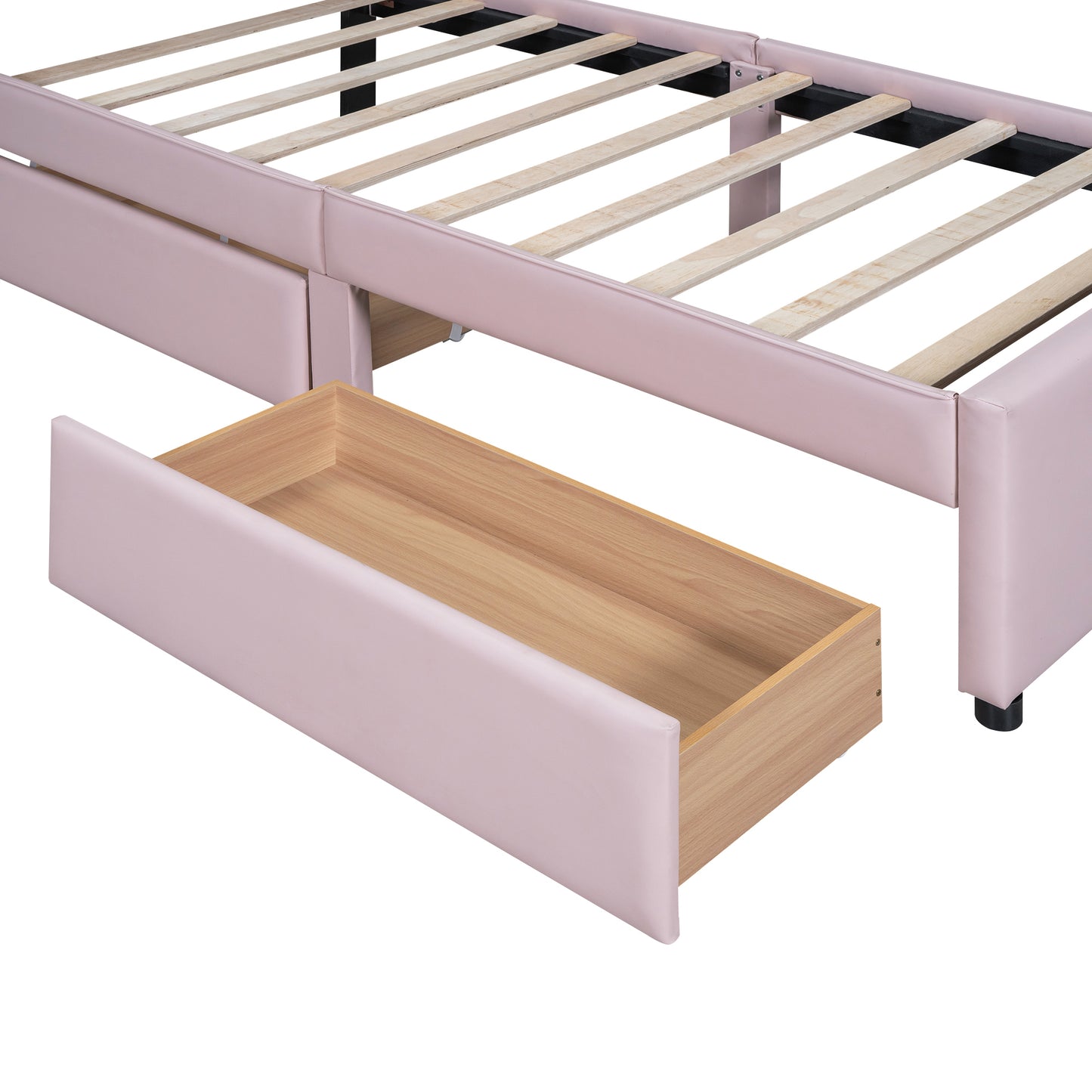 Brandy Twin Size Platform Bed with Cartoon Ears - Pink