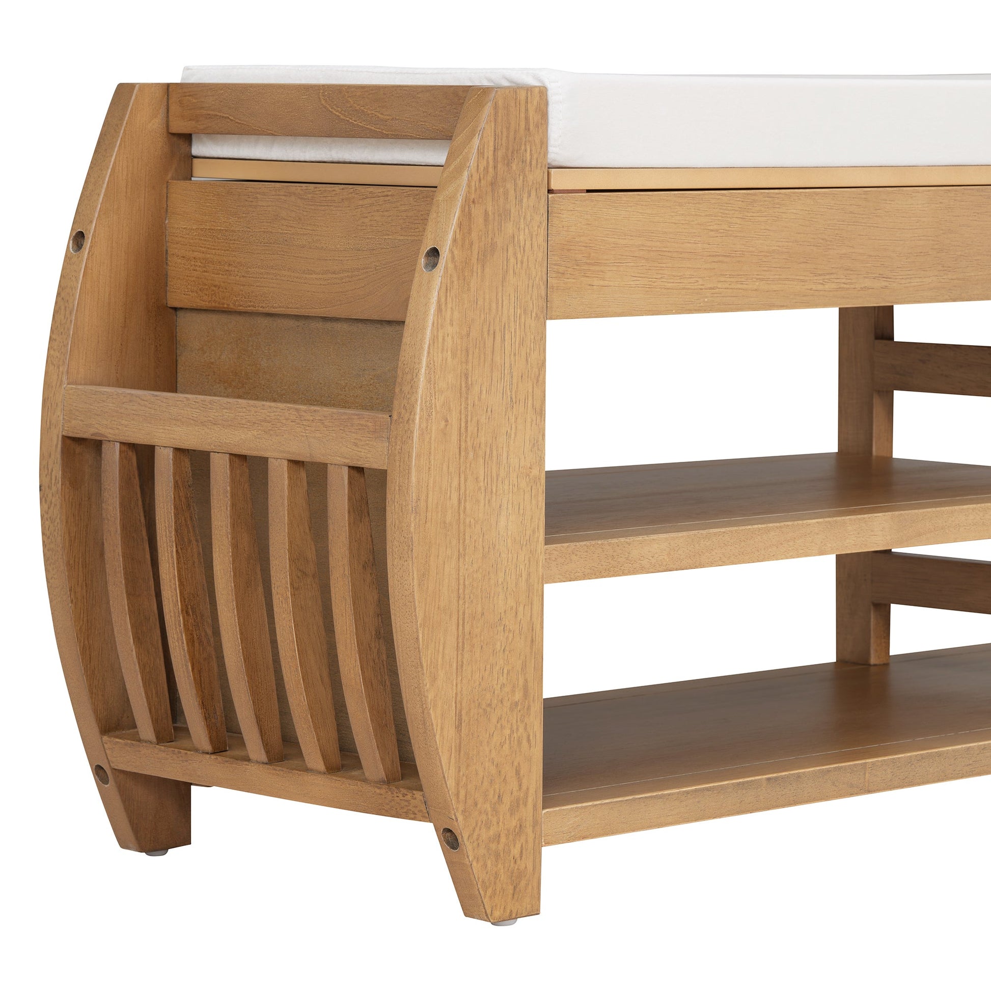 Keziah Retro Multifunctional Storage Bench, Natural