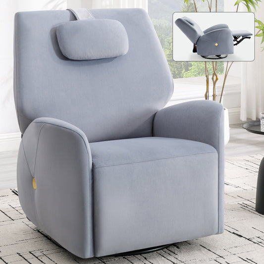 Lennox Power Glider Recliner with Lumbar & Neck Support, Blue