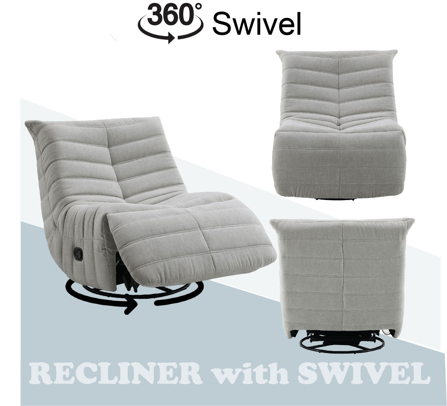 Talmon Oyster Chenille Glider Recliner with Swivel