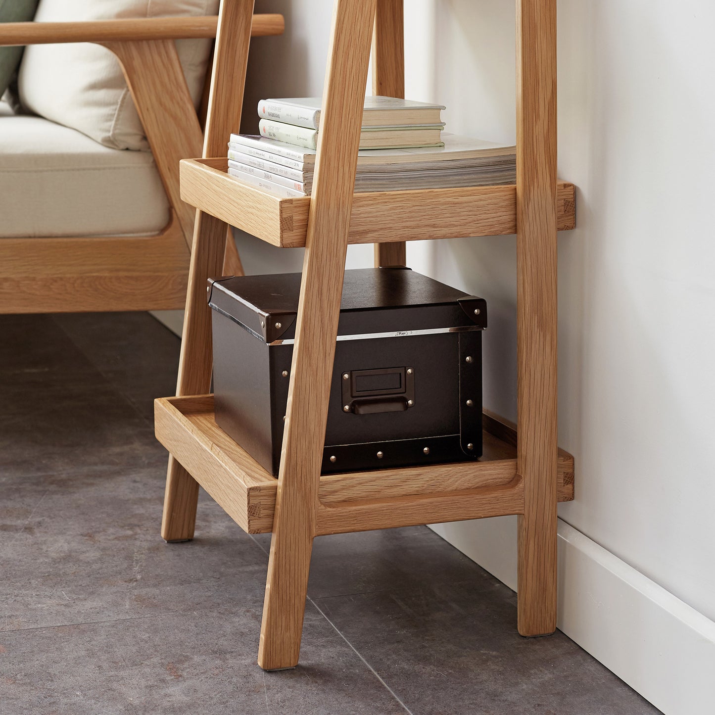 Finn 3-Tier Solid Beech Wood Shoe Rack in Natural