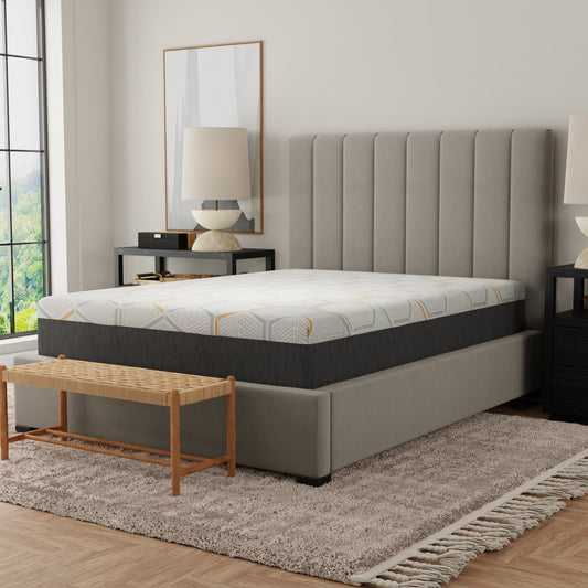 Parker 12" Copper Gel Cooling Memory Foam Mattress with Edge Support and Air Grid Base, King