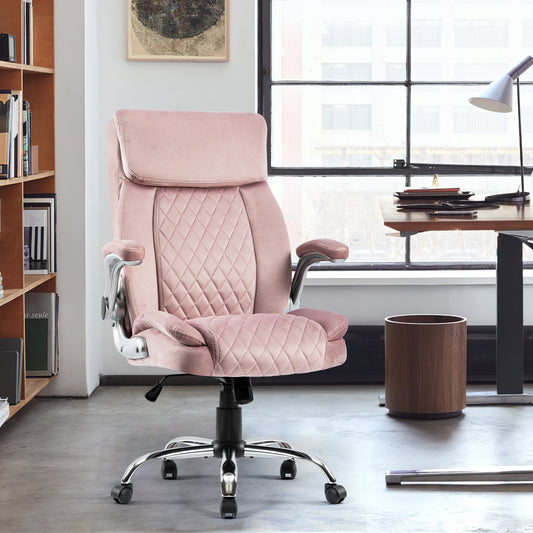 Calandra Velvet Executive Office Chair, Pink