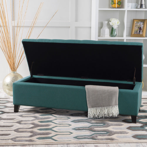 Maddison 50" Upholstered Storage Bench, Teal