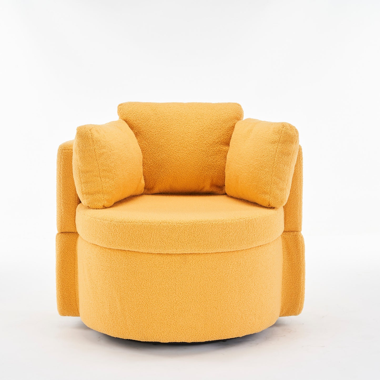 Tilly Teddy Fabric Akili Swivel Chair with Storage - Yellow