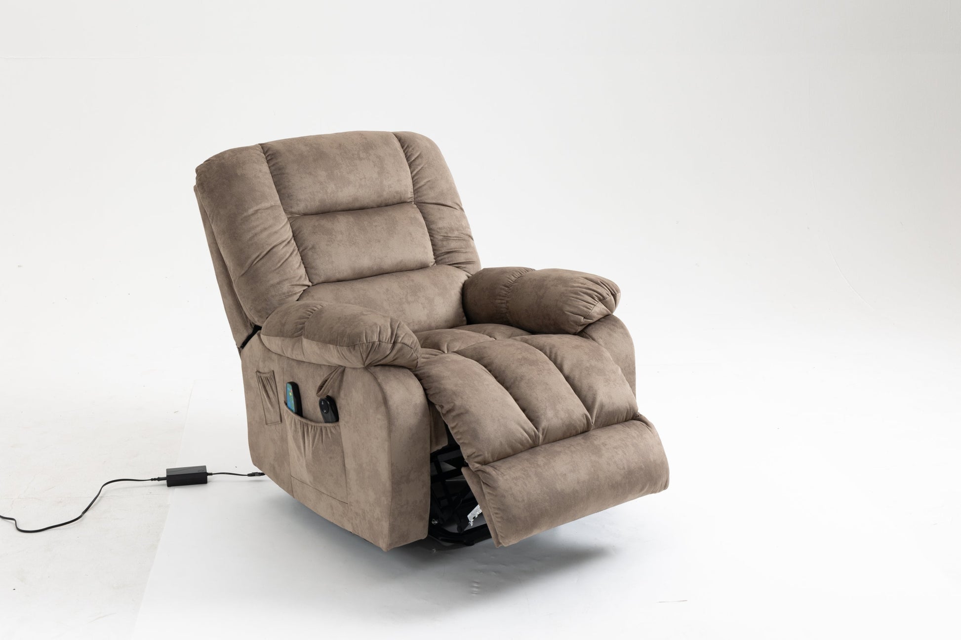 Liriel Tufted Chenille Power Lift Recliner, Brown