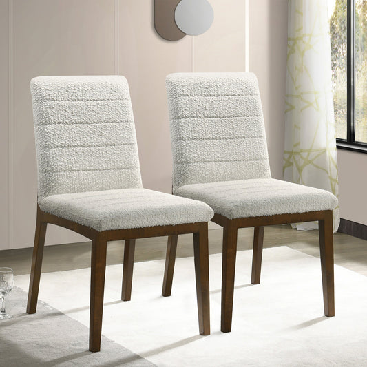 Ines White Boucle Dining Chair Set Of 2