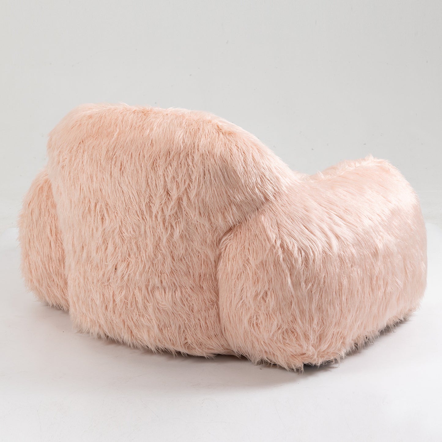 Dashiell Ultra Plush Faux Fur Beanbag Chair, Pink