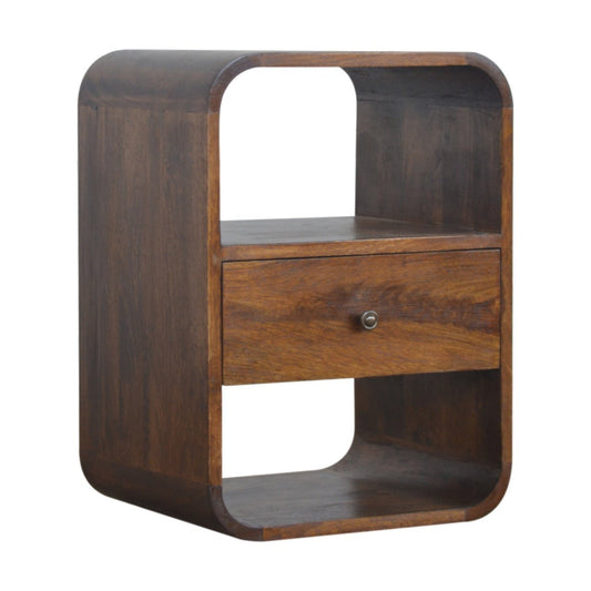 Lloyd Curved Edge Nightstand with 1 Drawer in Chestnut