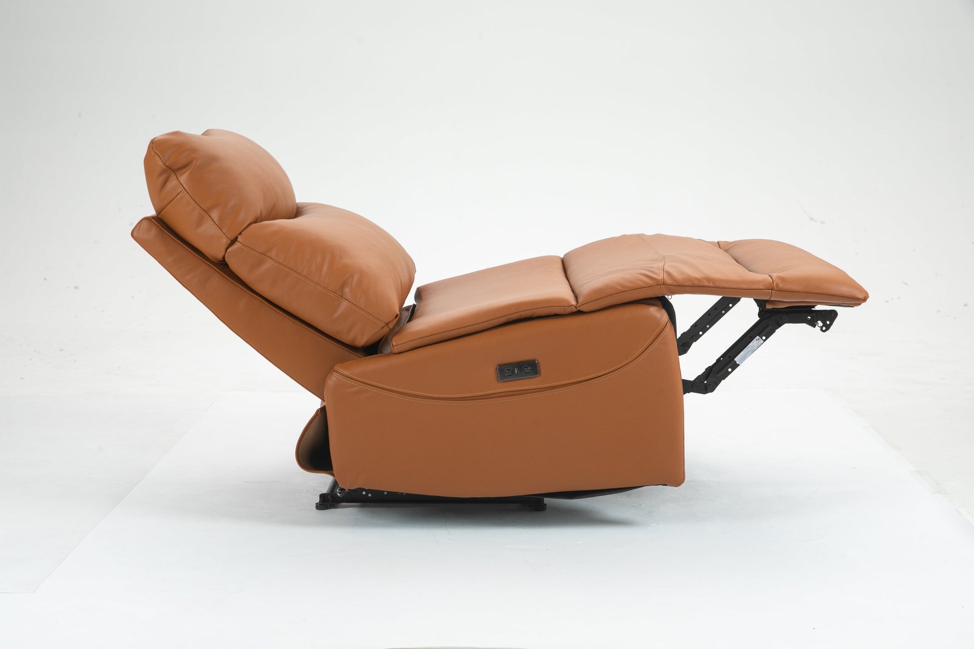 Renata Genuine Leather Armless Power Recliner, Orange