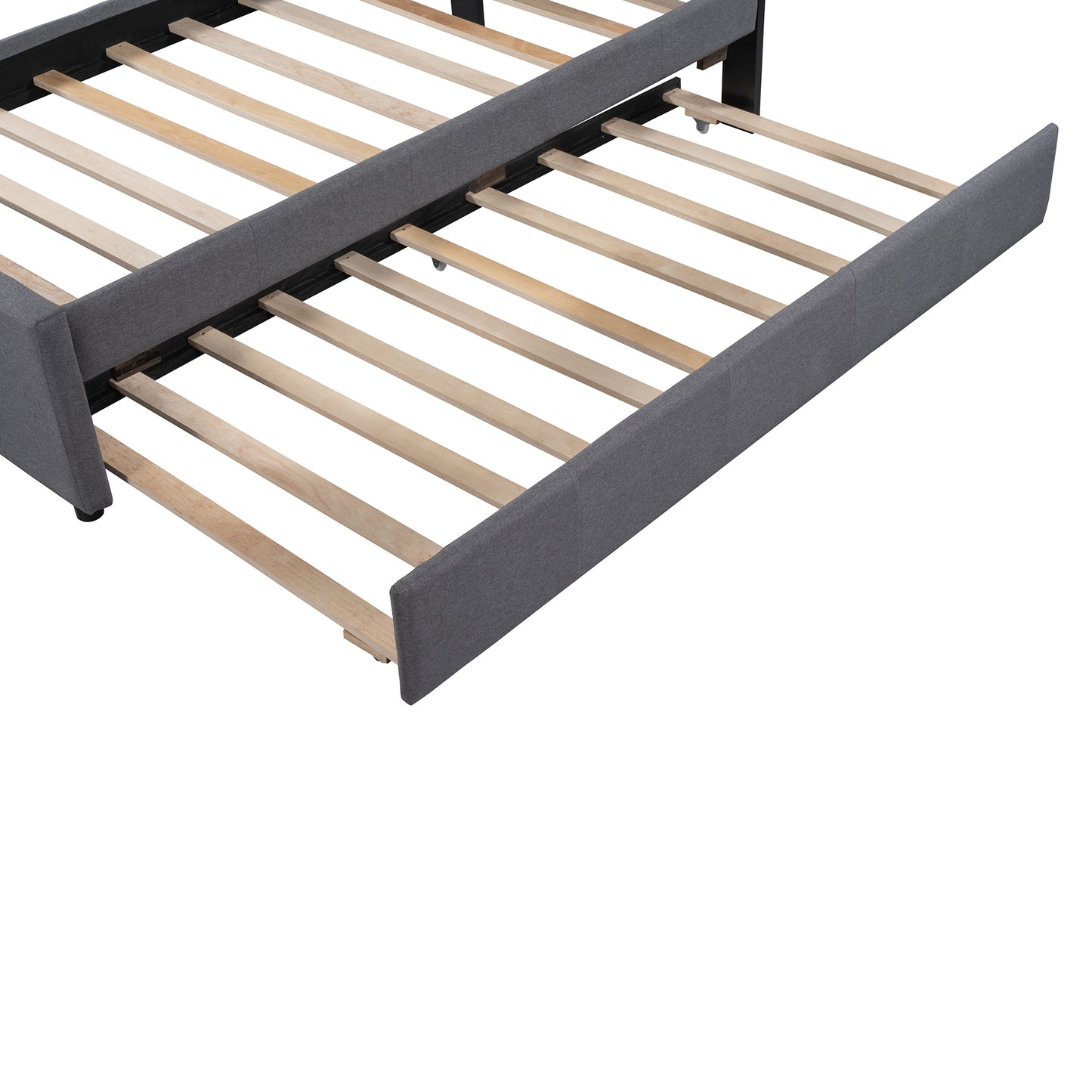 Linda Twin Platform Bed & Trundle Set - Gray