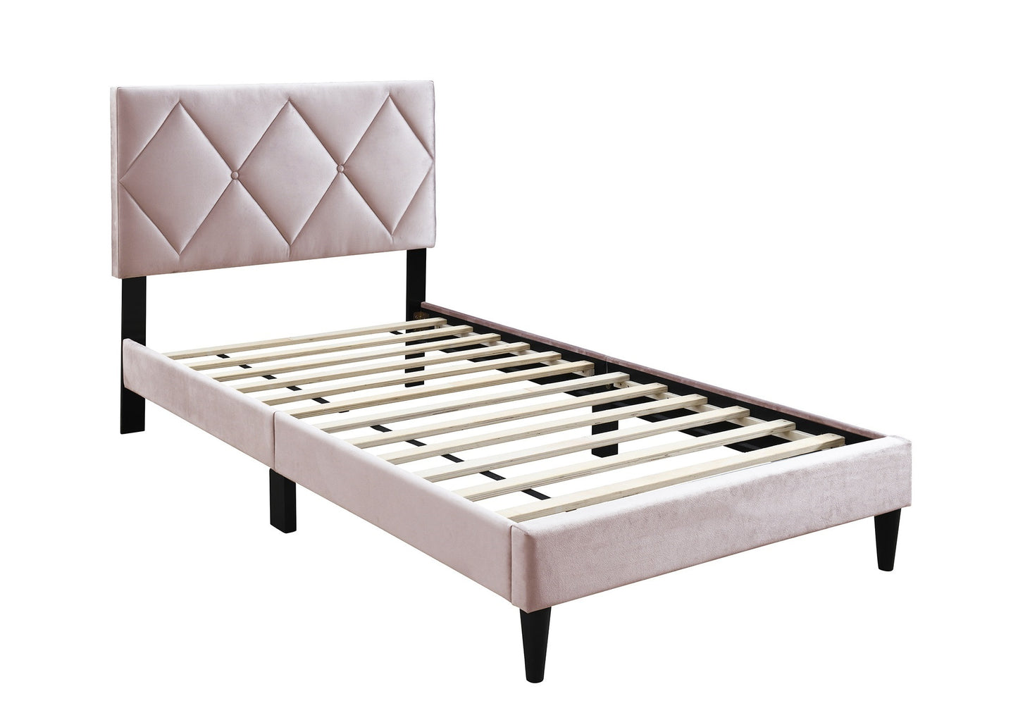 Olivia Full Platform Bed w Adjustable Headboard, Pink