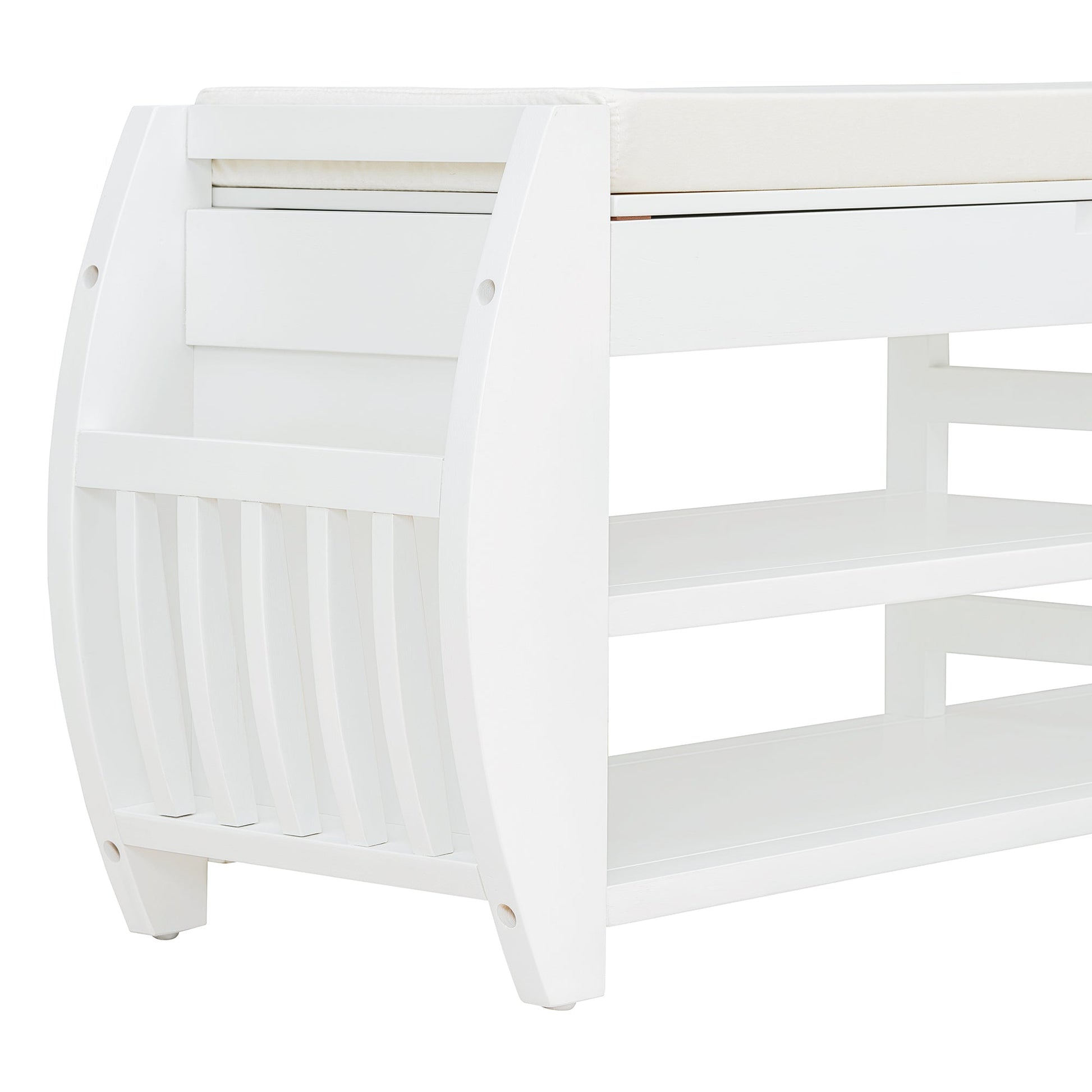 Keziah Retro Multifunctional Storage Bench, White