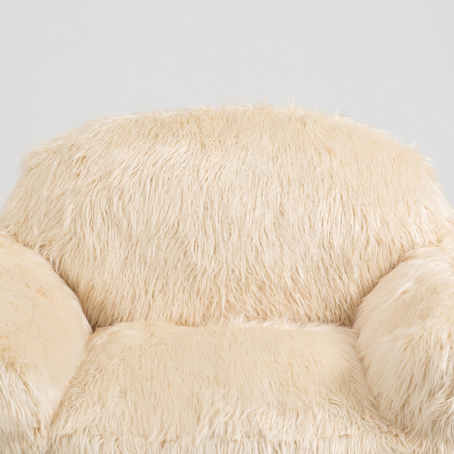 Dashiell Ultra Plush Faux Fur Beanbag Chair, Beige