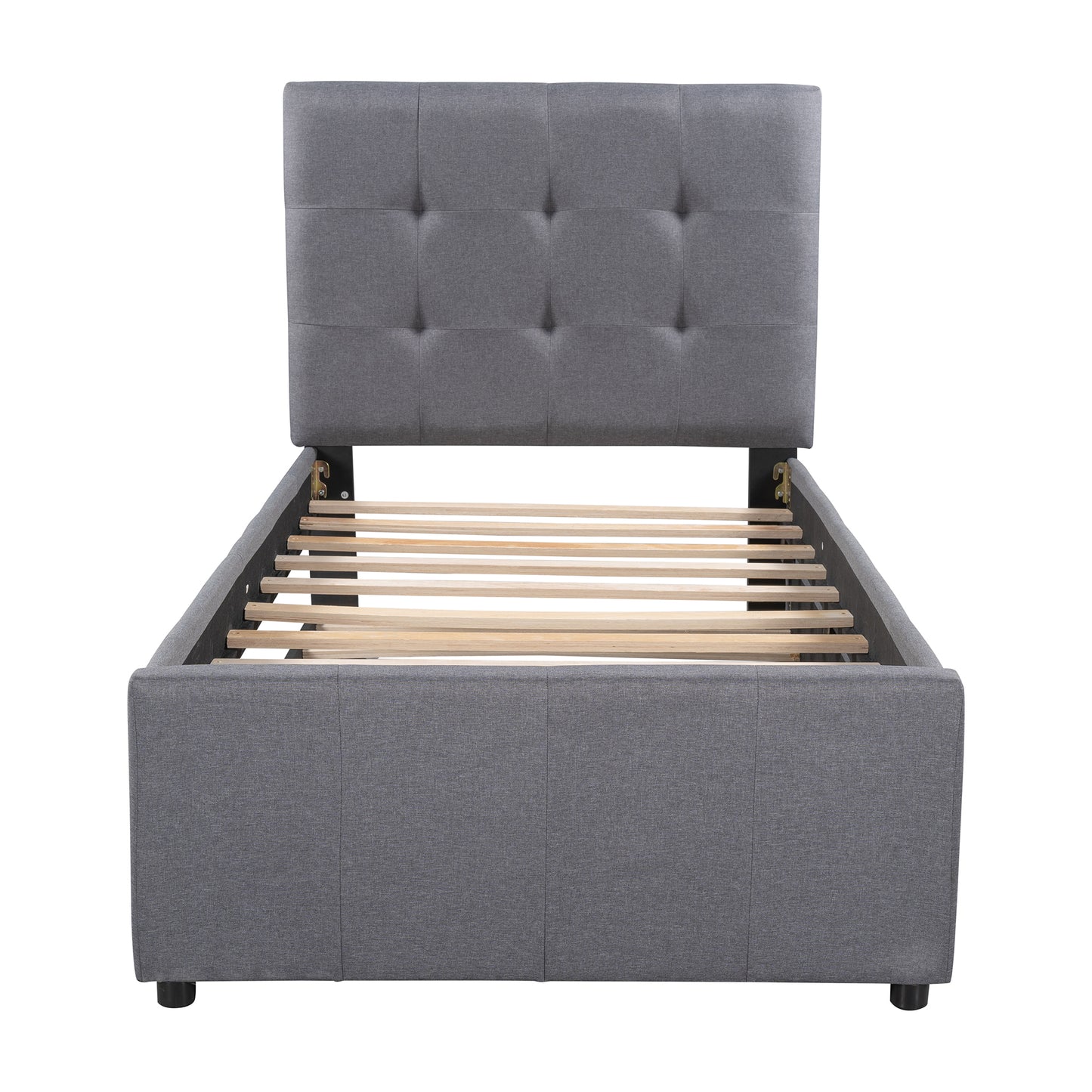 Linda Twin Platform Bed & Trundle Set - Gray