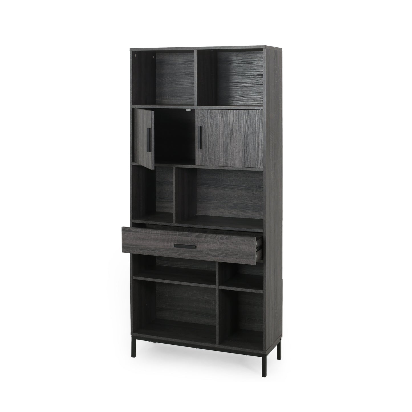 Blaire Modern Gray Oak Finish Bookshelf