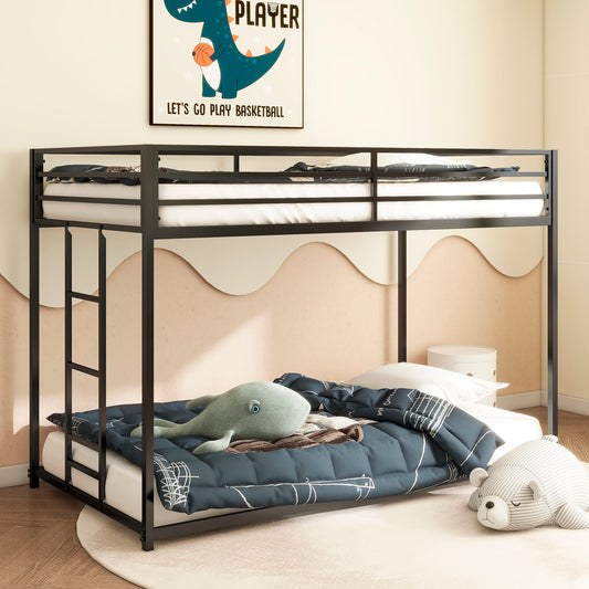 Adam Low Profile Metal Twin over Twin Bunk Bed , Black