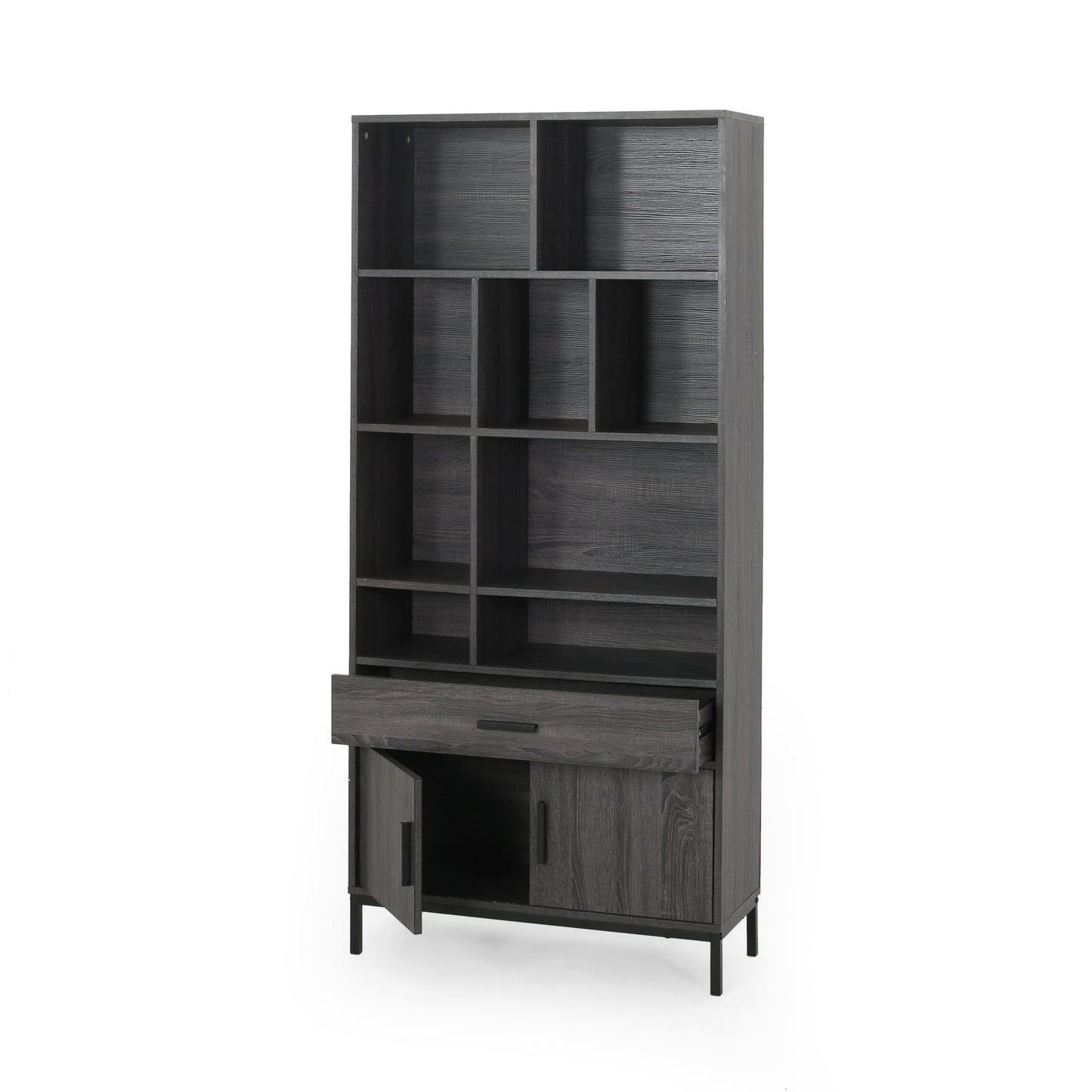 Blaire Modern Gray Oak Finish Bookshelf