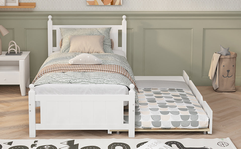 Brant II Twin Platform Bed & Trundle - White