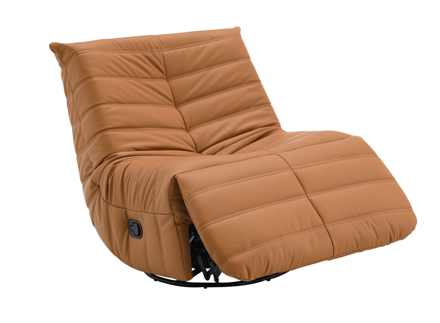 Talmon Orange Synthenic Leather Glider Recliner with Swivel