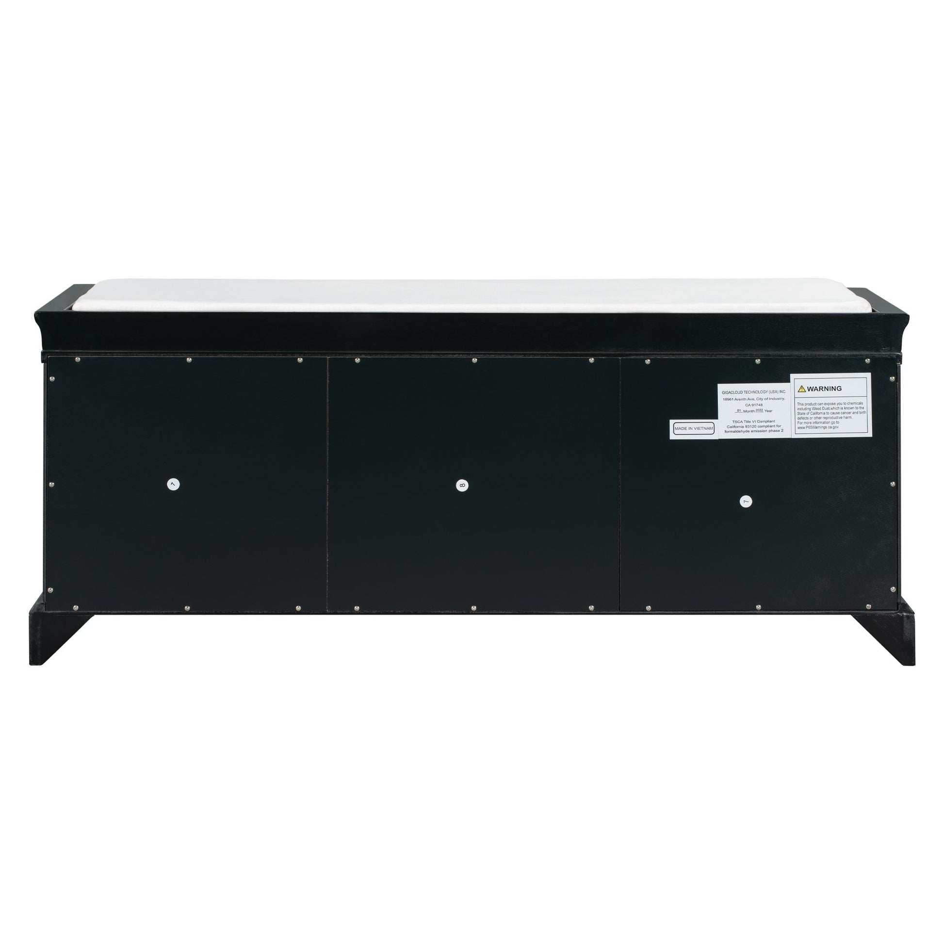 TREXM Storage Bench with 2 Drawers and 2 Cabinets - Black