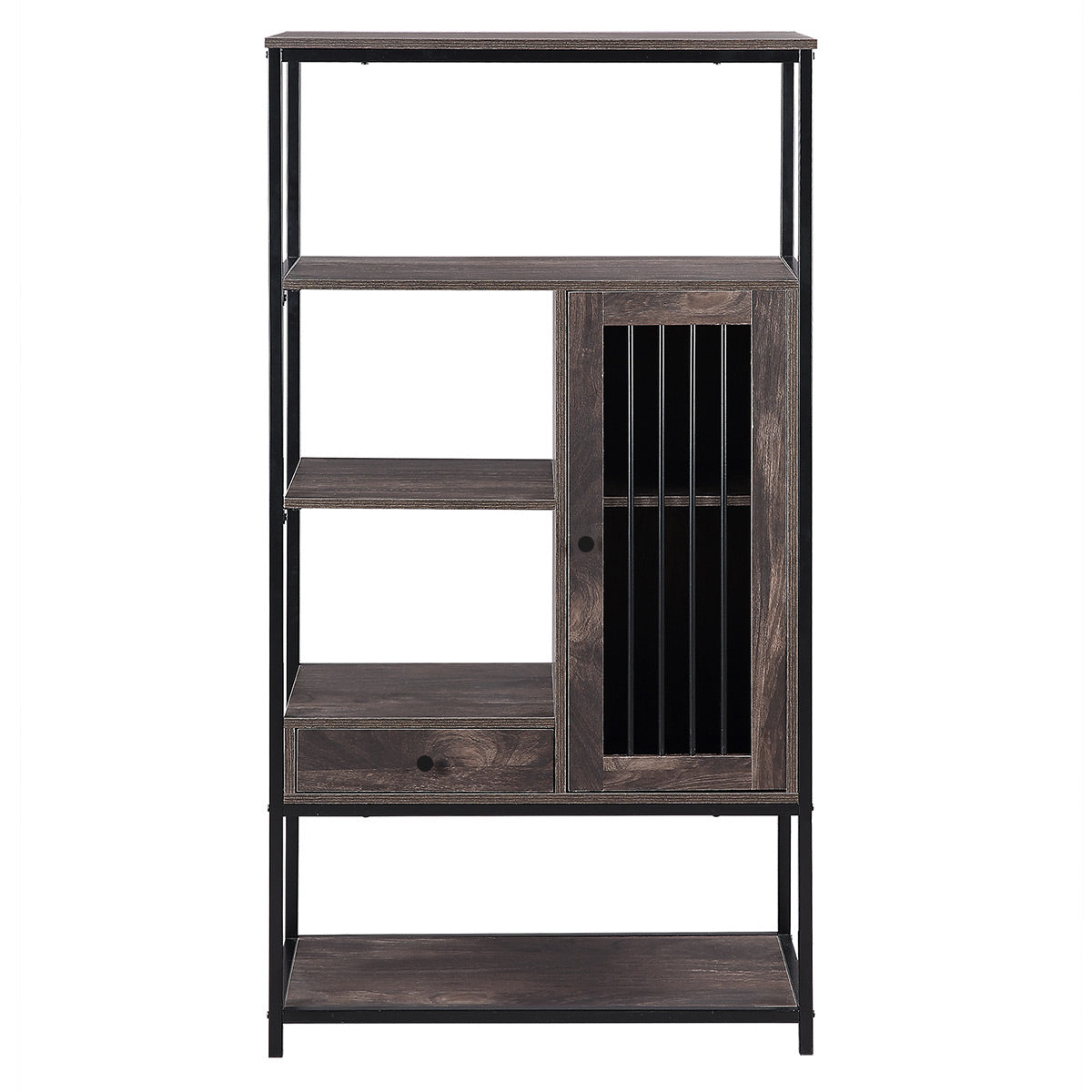 5 Tier Freestanding Multi-functional Decorative Storage Shelving in Vintage Brown