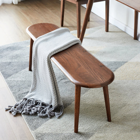 Mid-Century Modern Bench in Natural Oak