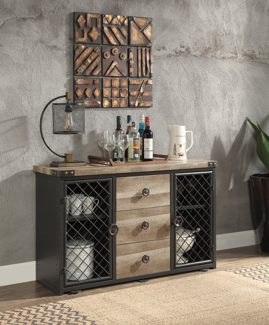 ACME Edina Server, Oak & Sandy Black Finish DN01059