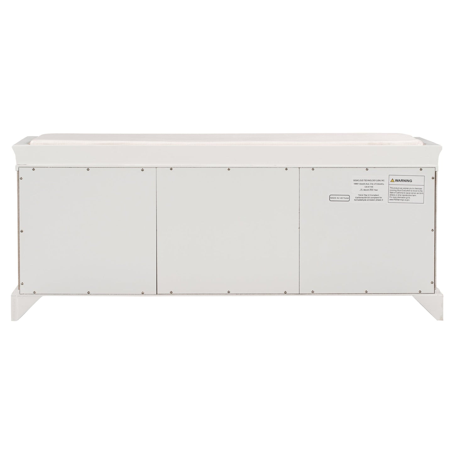 TREXM Storage Bench with 2 Drawers and 2 Cabinets - White