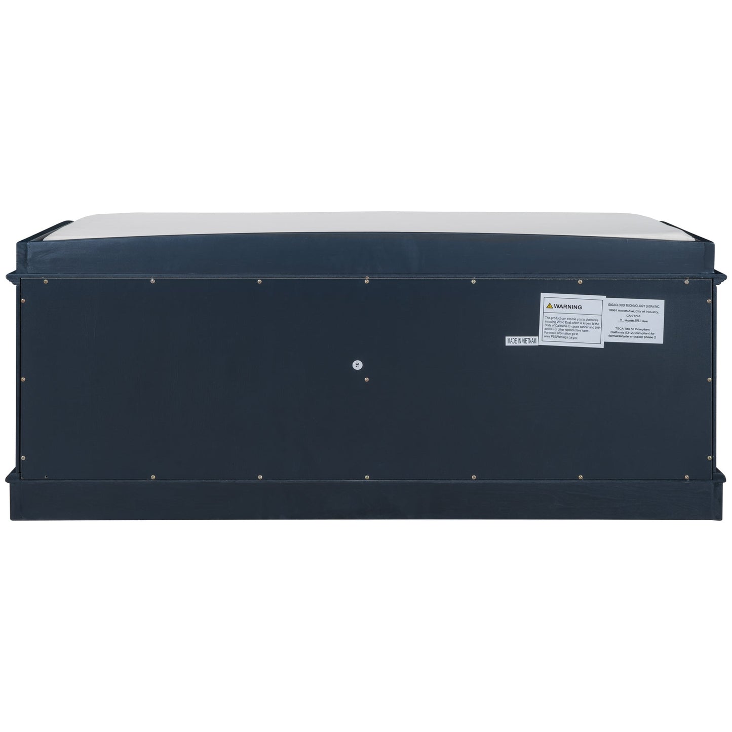 TREXM Storage Bench with 4 Doors and Adjustable Shelves - Antique Navy