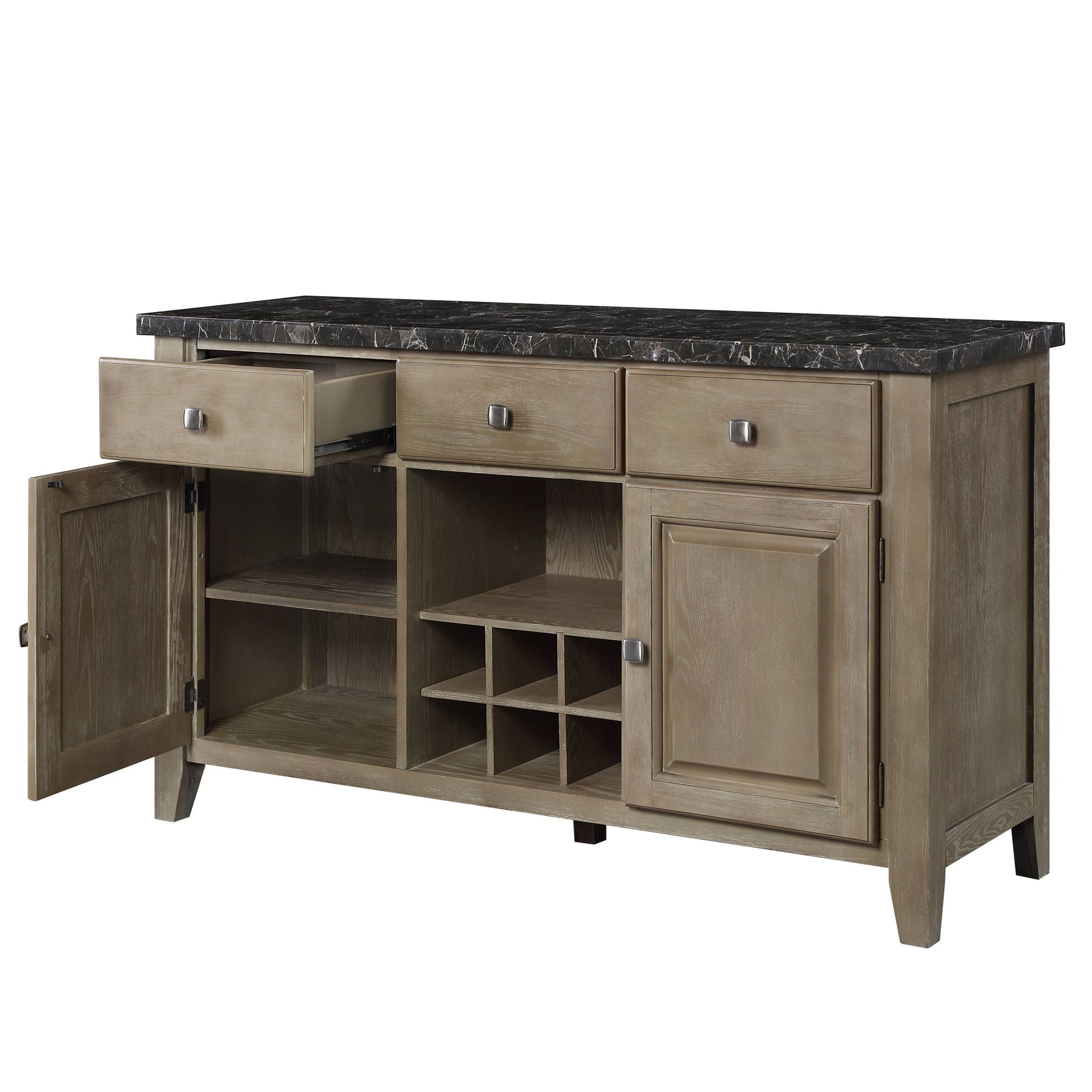 ACME Charnell Server in Marble & Oak Finish DN00555