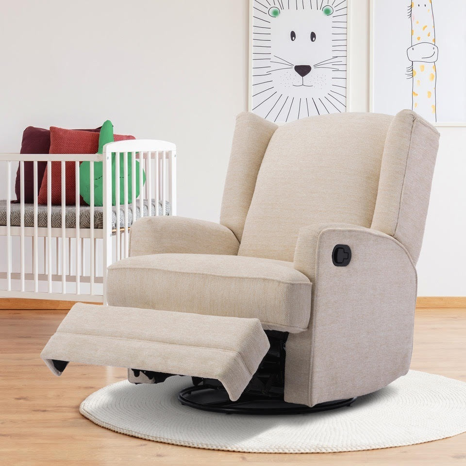 Smithfield Beige Wingback Swivel Glider Recliner