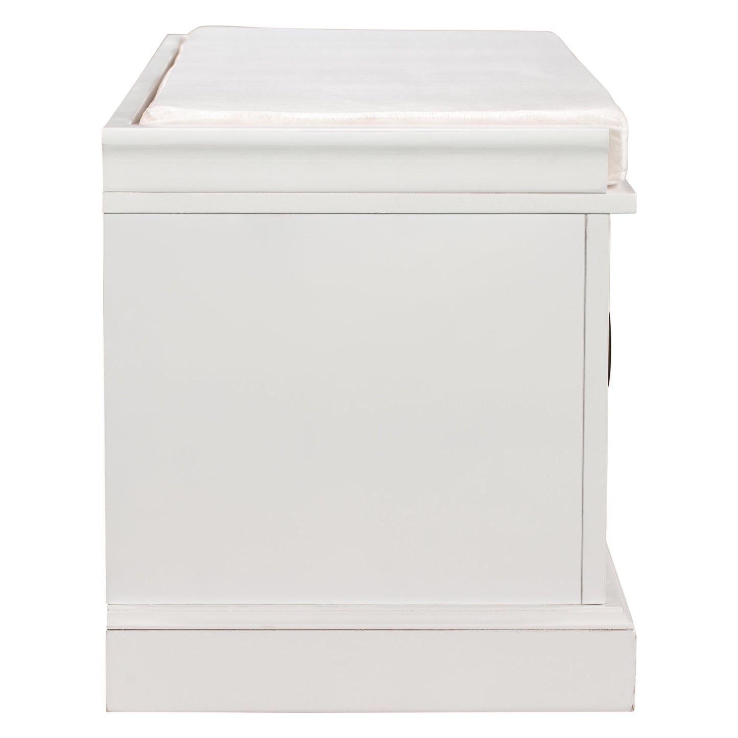 TREXM Storage Bench with 2 Drawers and 2 Cabinets - White