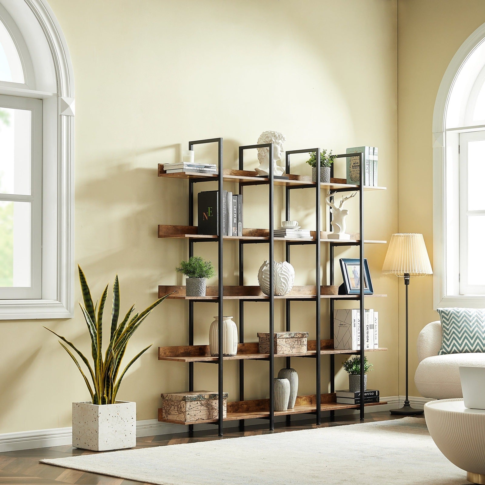 Vintage Industrial Style 5-Tier Bookcase