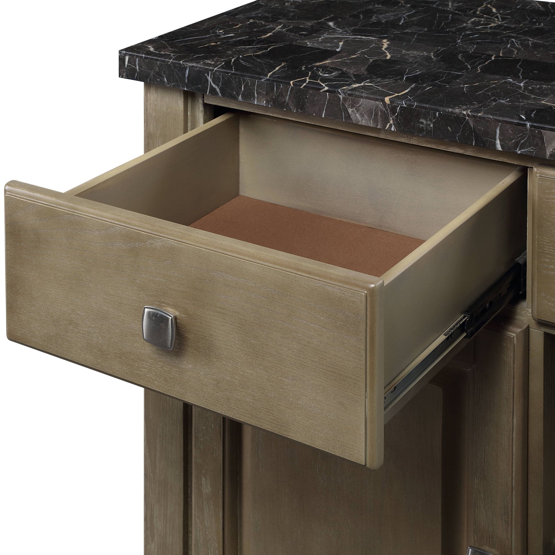 ACME Charnell Server in Marble & Oak Finish DN00555