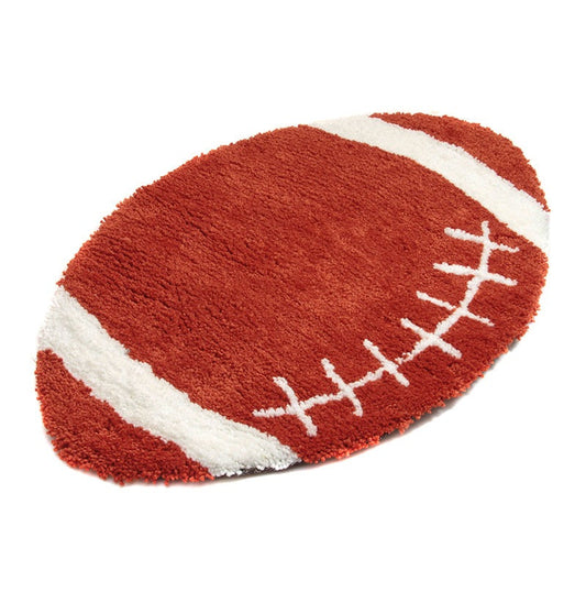 "Sports Theme" Shaped Hand Tufted Extra Soft Shag Area Rug 36-in Diameter