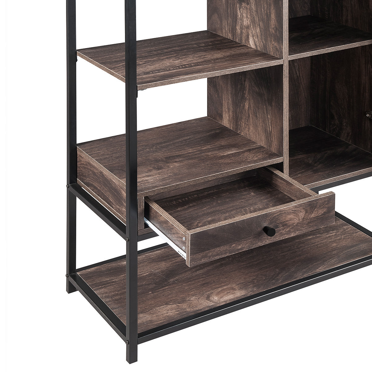 5 Tier Freestanding Multi-functional Decorative Storage Shelving in Vintage Brown