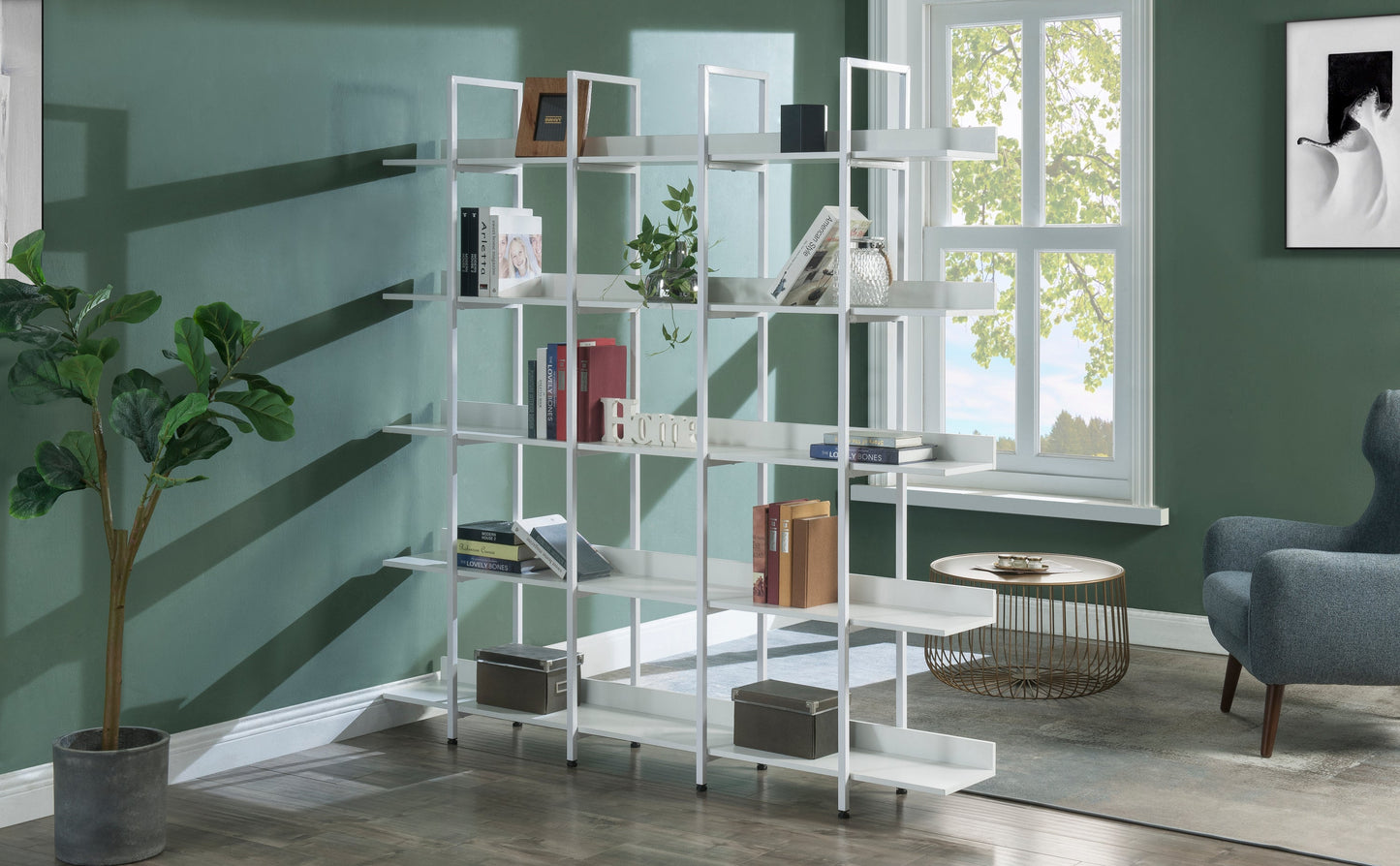 Vintage Industrial Style 5-Tier Bookcase Shelf with Metal Frame