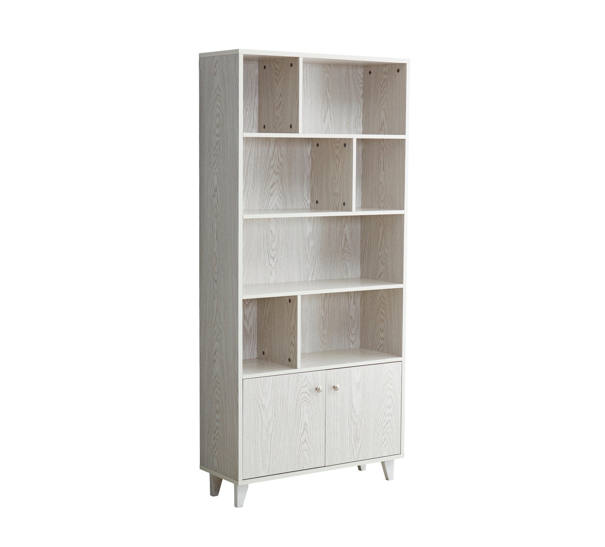 68" Bookcase with 2 Doors - White